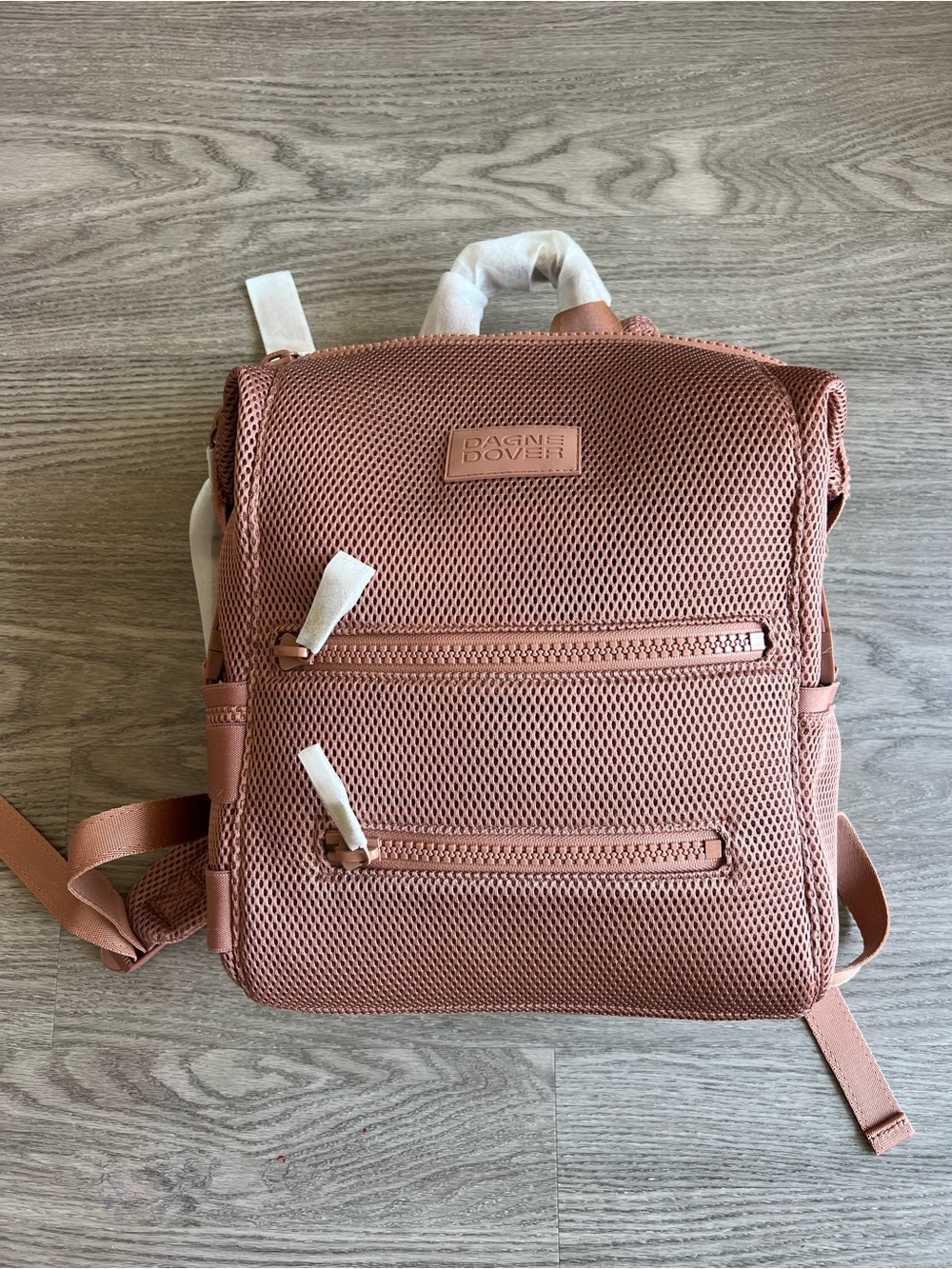 Dagne Dover Backpack Diaper Bag Taupe Dusty Rose - Picture 2 of 4